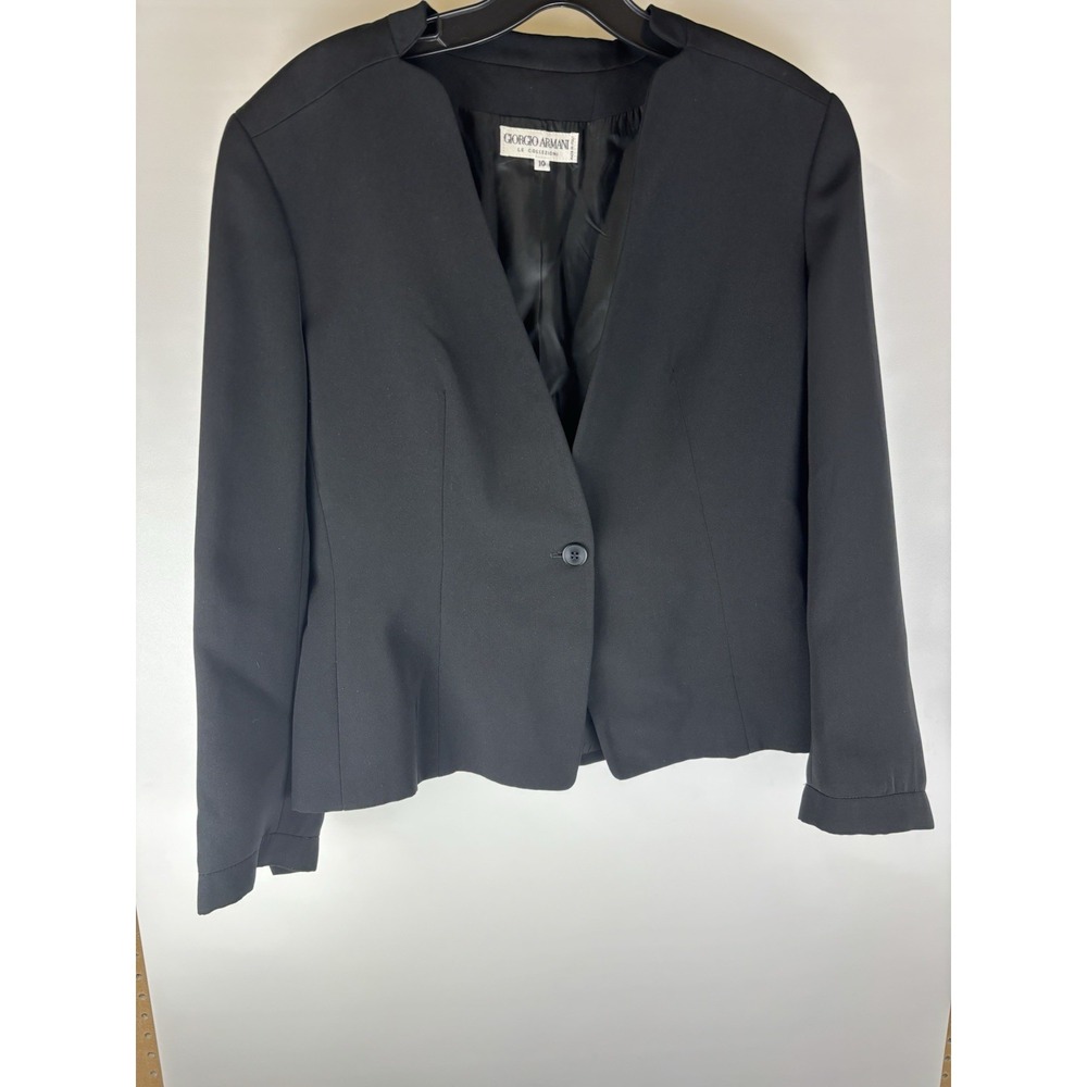 Women's Giorgio Armani Suit Jacket And Skirt Size 10 Black